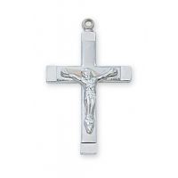 Sterling 3/4 Inch Crucifix 18 Inch Necklace Chain/Gift Box
