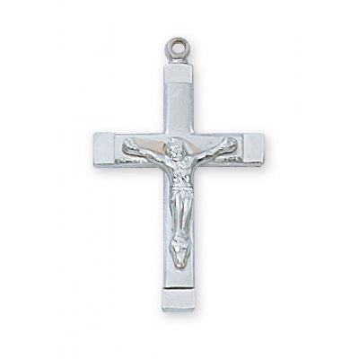 Sterling 3/4 Inch Crucifix 18 Inch Necklace Chain/Gift Box - 735365213641 - L8068