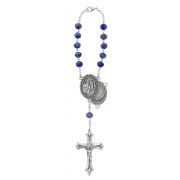 Blue Lourdes Water Auto Rosary