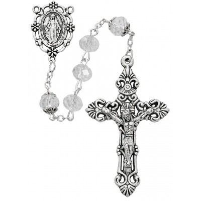 8mm Sun-cut Crystal Rosary - 735365530045 - P363R