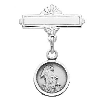 Sterling Silver Guardian Angel Baby Pin & Gift Box - 735365448791 - 422LT