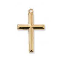 Gold Plated Silver Cross 24 inch Necklace Chain & Deluxe Gift Box