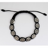 Black Cord St Michael Bracelet Black Cord St Michael Bracelet