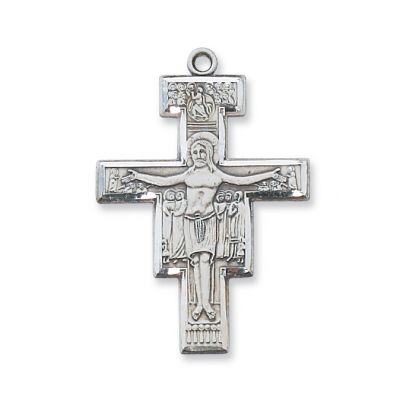 Sterling Silver San Damiano Crucifix 20 Necklace Chain - 735365513383 - L9076