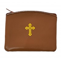 Brown Leather Rosary Case
