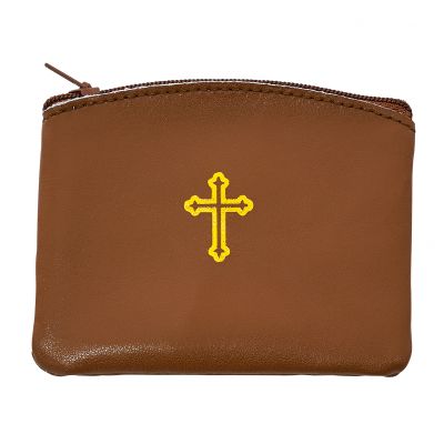 Brown Leather Rosary Case 735365510016 - RP2