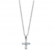 Crystal Cross Pendant 18" Chain