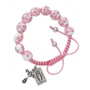 Pink Ceramic Corded Bracelet -