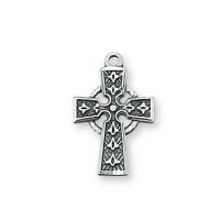 Sterling Celtic Cross w/13 inch Necklace Chain