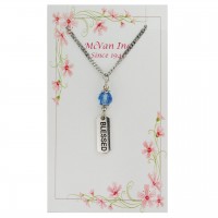 18" Blue Blessed Pendant -