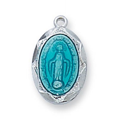 Sterling Silver Blue Baby Miraculous Medal 13" Chain/Gift Box - 735365506552 - L1203MIBBT
