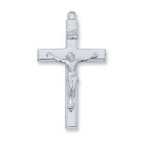 Sterling Silver 1-1/2 Inch Crucifix 24 Inch Necklace Chain/Gift Box