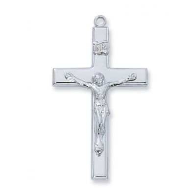 Sterling Silver 1-1/2 Inch Crucifix 24 Inch Necklace Chain/Gift Box - 735365501496 - L9073