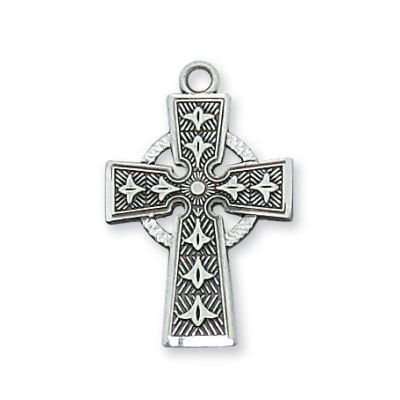 Sterling Silver Celtic Cross 18 inch Necklace Chain & Gift Box - 735365265978 - L8083