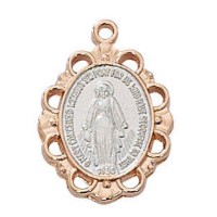 2-tone Rose Miraculous 18" Chain Necklace