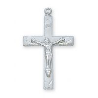 Sterling Silver 7/8 inch Crucifix 18 inch Necklace/Box