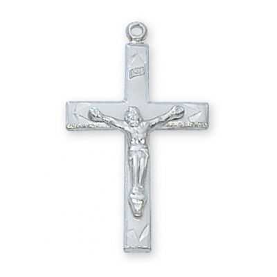 Sterling Silver 7/8 inch Crucifix 18 inch Necklace/Box - 735365135912 - L7027