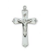 Sterling Silver Small 1-1/16 inch Crucifix 18 inch Chain