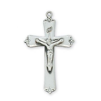 Sterling Silver Small 1-1/16 inch Crucifix 18 inch Chain - 735365431700 - L9027
