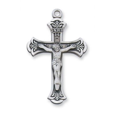 Sterling Silver Crucifix 18 inch Necklace - 735365123544 - L5002S