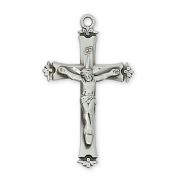 Sterling Silver 1 1/4 inch Crucifix w/18 Necklace Chain & Box