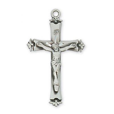 Sterling Silver 1 1/4 inch Crucifix w/18 Necklace Chain & Box - 735365539895 - L9037