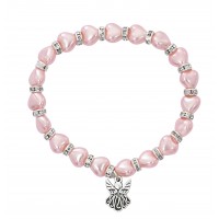 5.5" Pink Pearl Heart Baby Bra