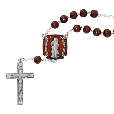 Saint Florian Red Auto Rosary 735365517855 - AR87C