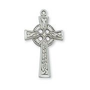 Sterling Silver 1 inch Celtic Cross 18 Chain & Gift Box