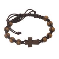 Dark Brown Cross Bracelet/Dark Brown Cord