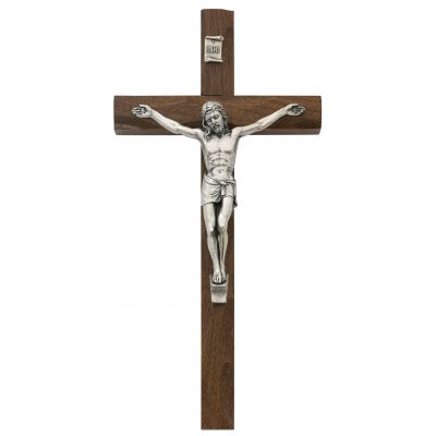 10 inch Carved Walnut Crucifix - 735365516360 - 80-38