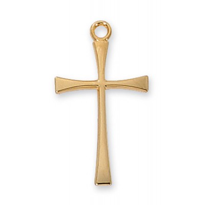 Gold Plated Sterling Silver Cross 18in Necklace Chain - 735365182763 - J8019