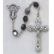 6mm Aurora Borealis Finish Beads Garnet/January Rosary