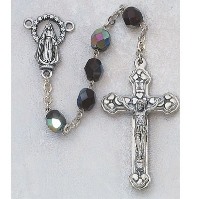 6mm Aurora Borealis Finish Beads Garnet/January Rosary 735365527564 - 120-GAR