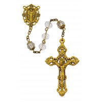 8mm Crystal Antique Gold Rosry