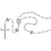 5mm White Pearl/pink Angel Rosary