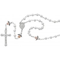 5mm White Pearl/pink Angel Rosary 5mm White Pearl/pink Angel Rosary