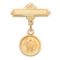 Gold Plated Sterling Guardian Angel Baby Pin