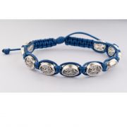 Blue Corded Saint Michael Bracelet