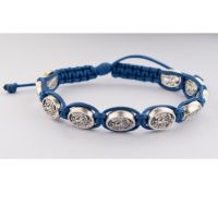 Blue Corded Saint Michael Bracelet