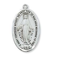 Sterling Silver Miraculous Medal/27" Chain & Box