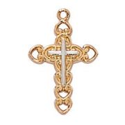 2-tone Rose Gold Cross 18" Chain - Necklace