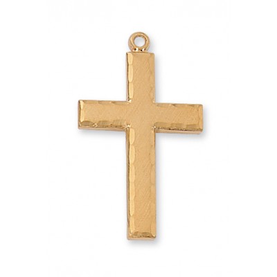 Gold Plated Sterling Silver Eng Cross 24 Necklace Chain & Gift Box - 735365272372 - J9004