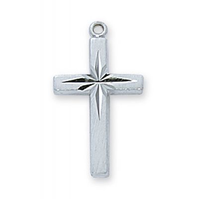 Rhodium Finish Cross 18" Chain & Box 735365503681 - RC7060