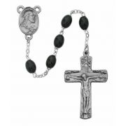 Black Wood Trinity Rosary w/Pewter Crucifix/Center