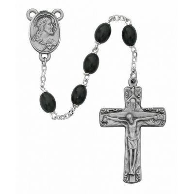 Black Wood Trinity Rosary w/Pewter Crucifix/Center - 735365083589 - R392D-BKF