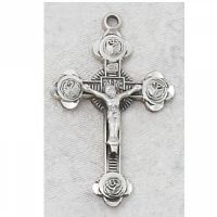 Sterling Silver 1-1/4 inch Crucifix 18 inch Necklace Chain & Box