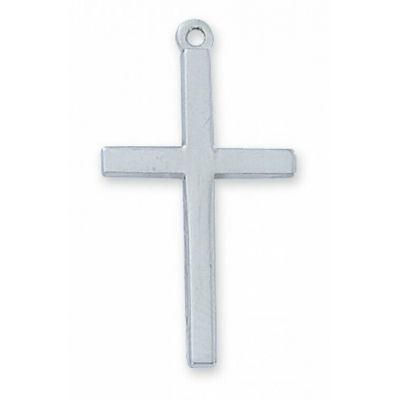 Sterling Silver Cross 1-1/8 inch w/18 inch Necklace Chain & Box - 735365592982 - L8040
