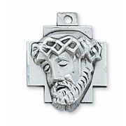 Pewter Ecce Homo Medal w/24 inch Silver Tone Chain