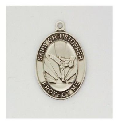 Sterling Silver Karate Medal 24 inch Necklace Chain & Gift Box - 735365410866 - L675KR